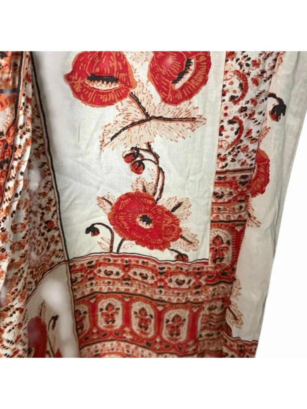 Free People Black Embroidered‎ Open Front Kimono Jacket collab with KAS XS/S